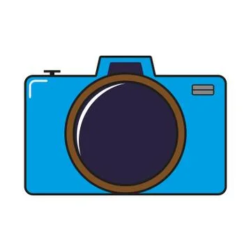 Camera flat cartoon style camera icon. Isolated on a white background. Vector Stock Illustration