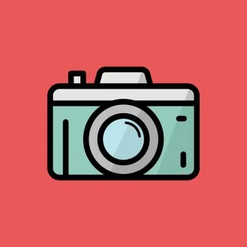Camera flat design and icon Stock Illustration