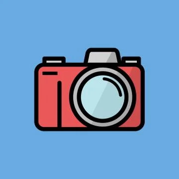 Camera flat design and icon Stock Illustration