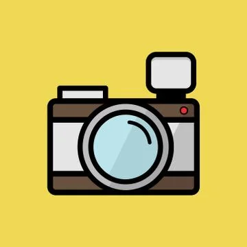 Camera flat design and icon Stock Illustration