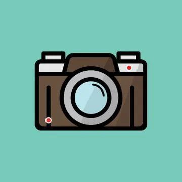 Camera flat design and icon Stock Illustration