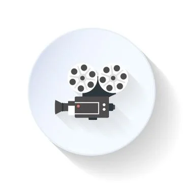Camera flat icon Stock Illustration