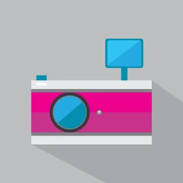 Camera flat icon Stock Illustration