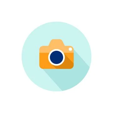 Camera flat icon. Vector illustration. Stock Illustration