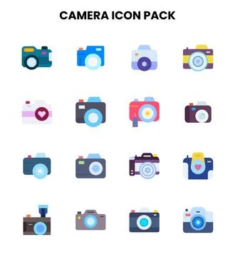 Camera Flat Icons Pack Stock Illustration