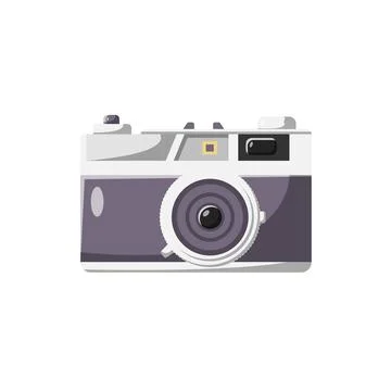 Camera Flat Illustration. Clean and Shiny Icon Design Elements with Shadow .. Illustrazione stock