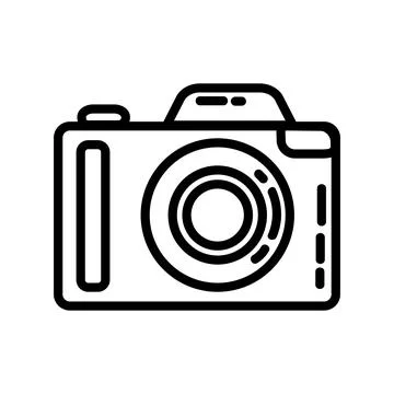 Camera flat line icon. Photo camera element vector stock isolated image on wh Stock-Illustration