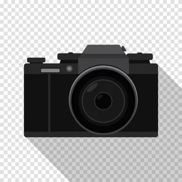 Camera Flat style. Camera isolated with flat style and long shadow. Vector .. Stock Illustration