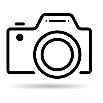 Camera flat web shadow icon, photography digital design, retro equipment symb Illustrazione stock