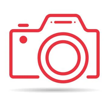 Camera flat web shadow icon, photography digital design, retro equipment symb Stock Illustration