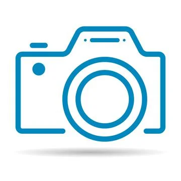 Camera flat web shadow icon, photography digital design, retro equipment symb Illustrazione stock