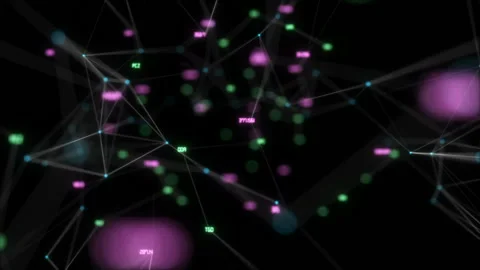 The camera flies around a cloud of social connections.Abstract digital data Stock Footage 99561175