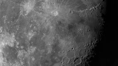 Camera flies around a craters in the Moon. Elements of this image furnished by Видео 90409716