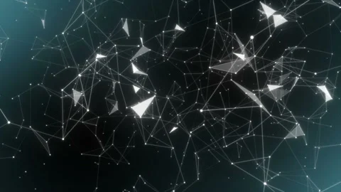 The camera flies around digital connections.3D network evolving. Lines and dots Stock Footage 102523844