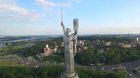 The Camera Flies Around the Monument of World War ii Stock Footage 64480965