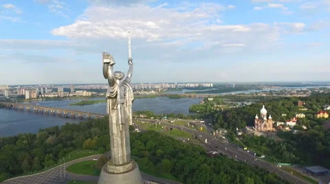 The Camera Flies Around the Monument of World War ii Stock Footage 64481641
