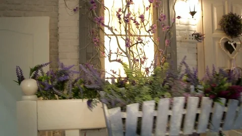 Camera flies to an artificial decorative tree Stock Footage 101818351
