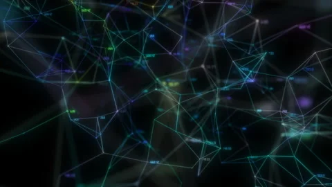 The camera flies away from the dissolving data cloud. Stock Footage 103559838