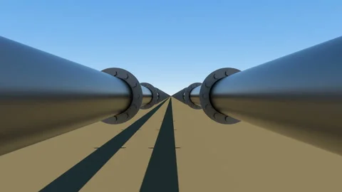 The camera flies between the main pipes casting a shadow. Seamless loop. Video stock 122219575