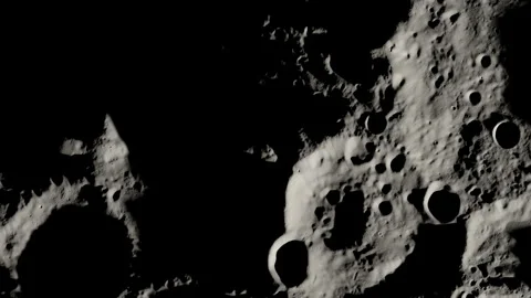 Camera flies out front craters of the Moon to far away. Elements of this image 動画素材 246842839
