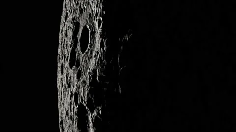 Camera flies over craters of the Moon. Elements of this image furnished by NASA Видео 227692902