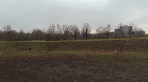 Camera flies up over park. Stock Footage 50884875