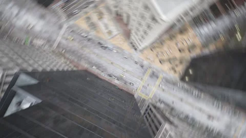 The camera flies over the road and suddenly starts spinning. Video stock 260411135