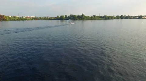 The Camera Flies Over the Surface of the River Stock Footage 67564932