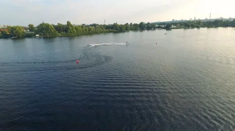 The Camera Flies Over the Surface of the River Stock Footage 67565159