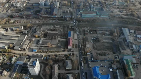 The camera flies over the working area. Stock Footage 101001519