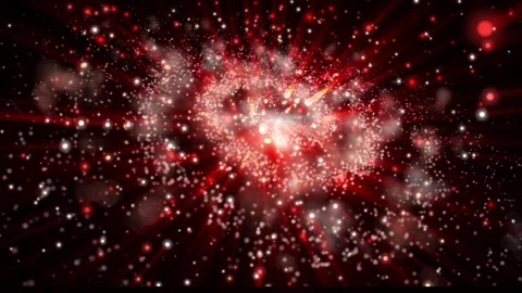 The camera flies past a bright galaxy made of billions of particles Stock Footage 276606436
