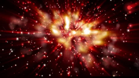 The camera flies past a bright galaxy made of billions of particles Stock Footage 276606439
