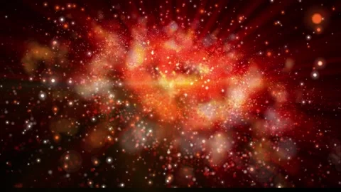 The camera flies past a bright galaxy made of billions of particles Vidéo 276606975