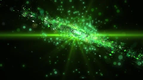 The camera flies past a bright galaxy made of billions of particles Видео 276607743