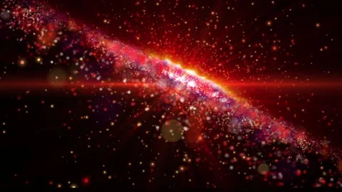 The camera flies past a bright galaxy made of billions of particles Видео 276607834