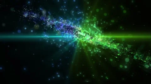 The camera flies past a bright galaxy made of billions of particles Видео 276608147
