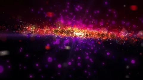 The camera flies past a bright galaxy made of billions of particles Stock Footage 276608181