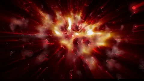 The camera flies past a bright galaxy made of billions of particles Stock Footage 276608464