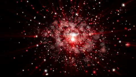 The camera flies past a bright galaxy made of billions of particles Stock Footage 276608553