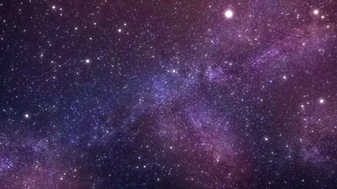 Camera flies through the blue and purple nebulae. Stock Footage 319027492