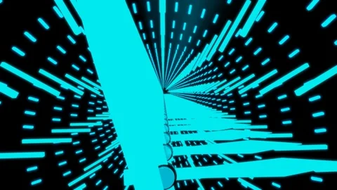 Camera flies through the dials of a turquoise neon glowing clock with rapidly ro Stock-Footage 158441419