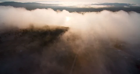 Camera flies through fog Stock Footage 123282523