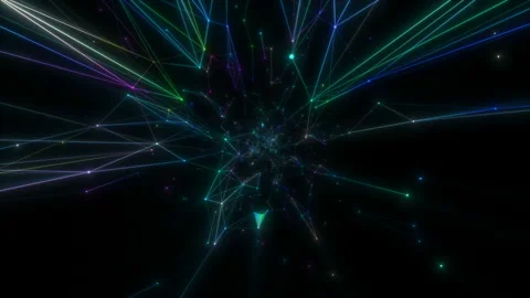 The camera flies through a temporary geometric tunnel. Stock Footage 123671589