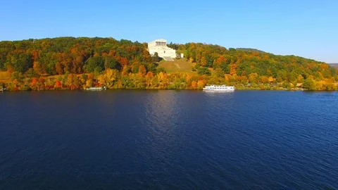 Camera flight around The Walhalla hall of fame. Stock Footage 96507749