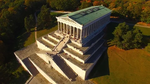 Camera flight around The Walhalla hall of fame. Video stock 96543175