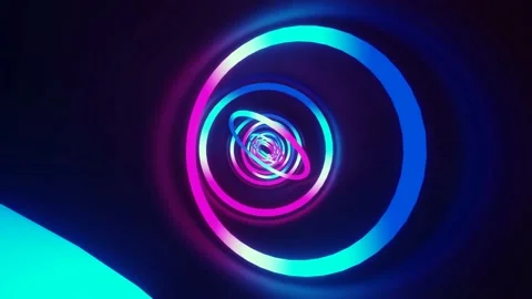 Camera flight in multicolor neon tunnel. Stock Footage 234983162