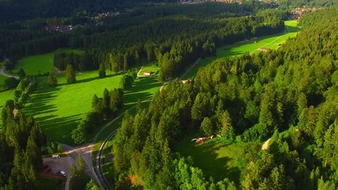 Camera flight over alpine landscape under Zugspitze peak. Stock-Footage 71975846