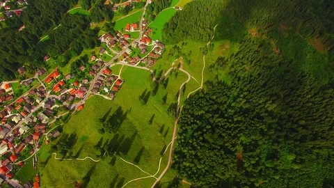 Camera flight over alpine landscape under Zugspitze peak. Stock-Footage 71976923