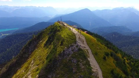 Camera flight over alpine landscape in Bavaria. Stock Footage 79714529