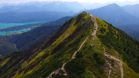 Camera flight over alpine landscape in Bavaria. Stock Footage 79714841